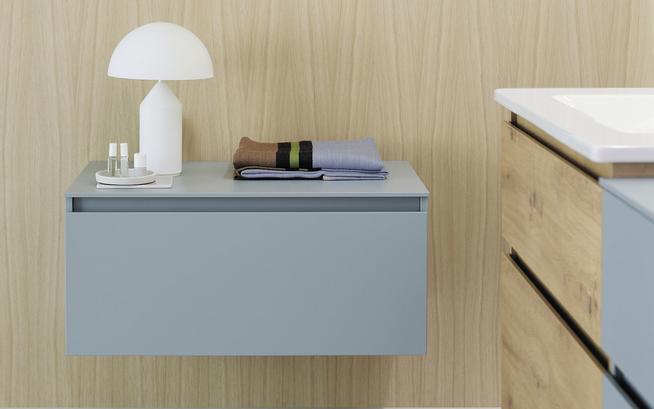 Solitäres Sideboard (Farbe Eisblau) der Kollektion Lin20 von burgbad